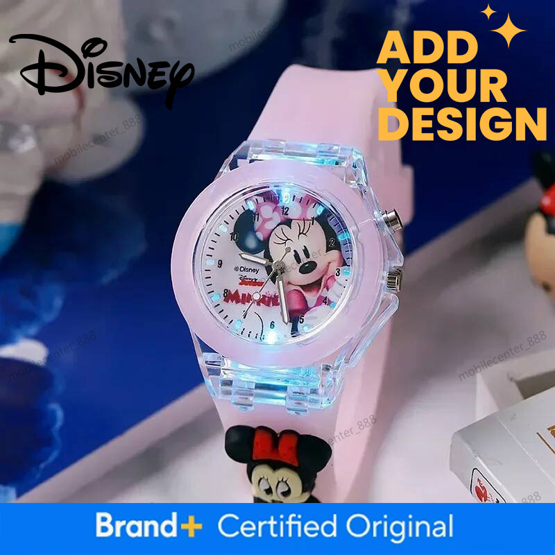 Designer Disney Disney Fashion Minnie Children's Watch Mickey Mouse Children's Flash Light Cartoon Figure Doll Boys Girls Birthday Gifts Lux - view 3
