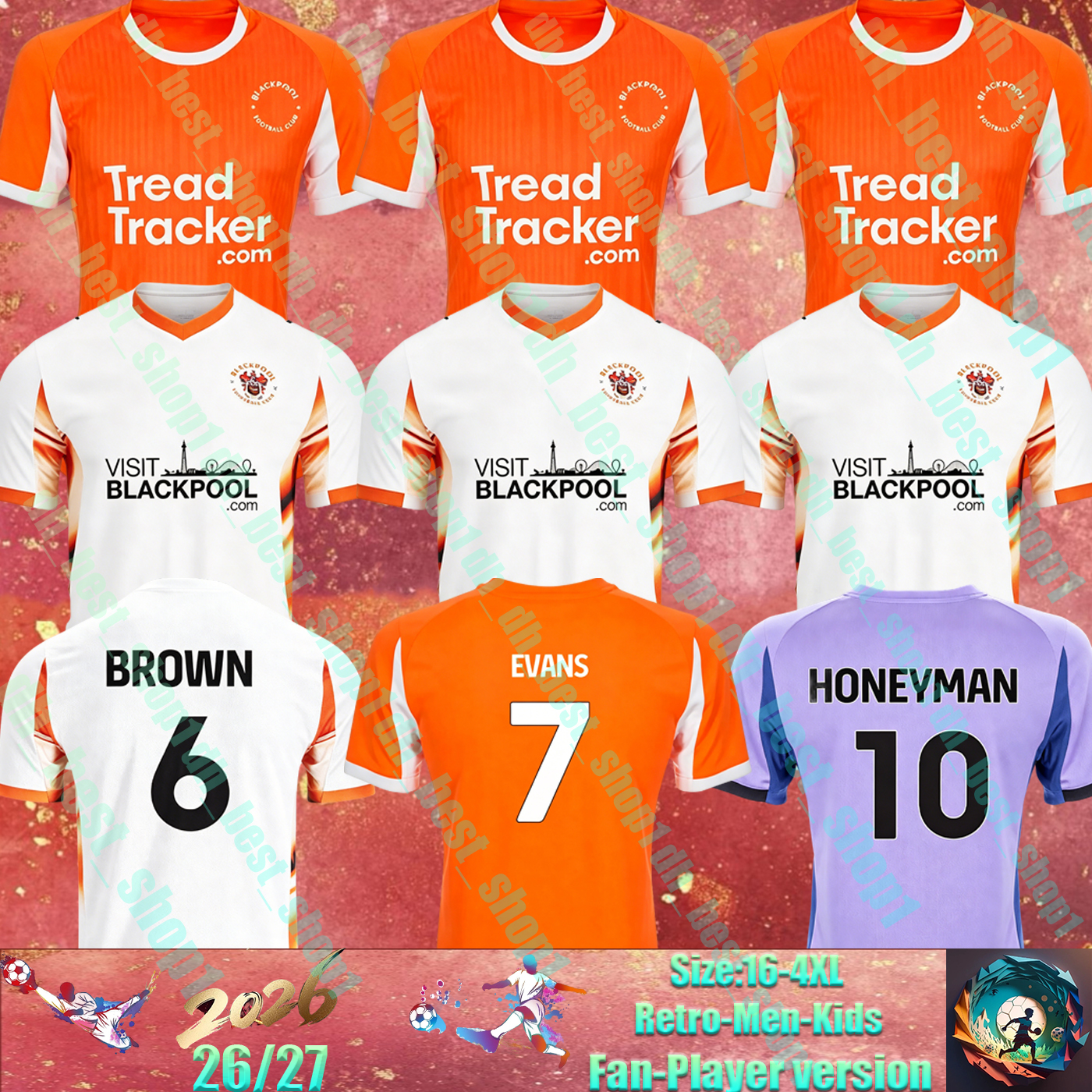 25/26 Blackpool F.C FLETCHER soccer jerseys HAMILTON ENNIS APTER CAREY BLOXHAM ENNIS BANKS L.SUAREZ E.CAVANI N.DE LA CRUZ G.DE HANSSON SILVERA football shirts men kids kit