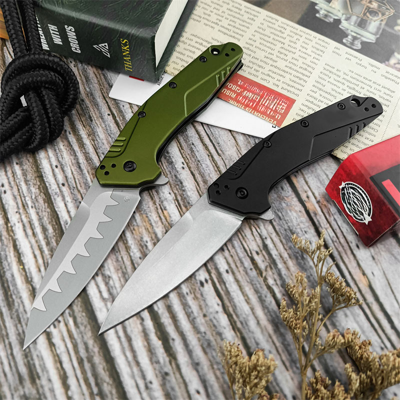 KS 1812 Outdoor folding knife D2 Steel aluminum handle Survival Portable Field knives Camping equipment knives Cutting Tool
