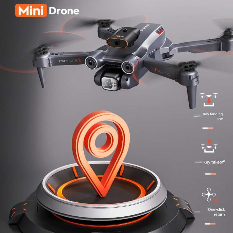 P12 Foldable RC Quadcopter, HD Camera Aerial Drone, Optical Flow Hover, Obstacle Avoidance Design, Portable Outdoor Kids Remote Control Aircraft CKS