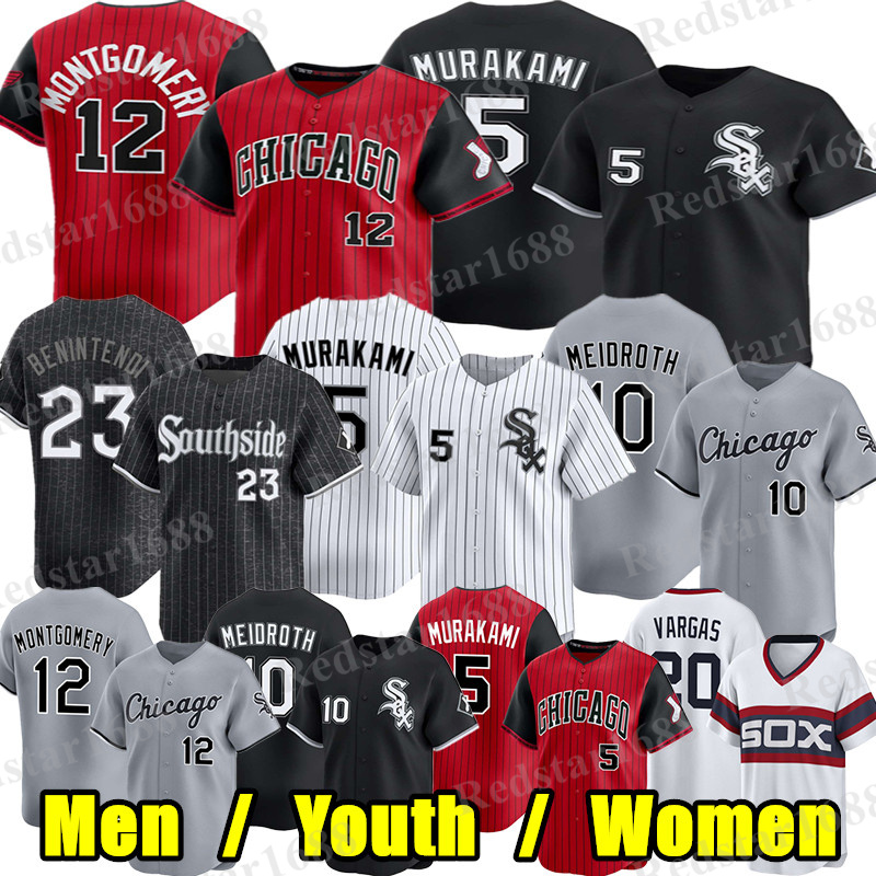 White Sox Baseball Jersey Colson Montgomery Munetaka Murakami Chase Meidroth Andrew Benintendi Miguel Vargas Kyle Teel Drew Thorpe Hicks Martin Edgar Quero jersey
