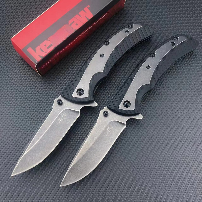 KS1312BW Tactical Folding Knife Survival Rescue Tool Knife Nylon Fiber Inlaid 420 Steel Handle Camping Hunting EDC Folding Knife