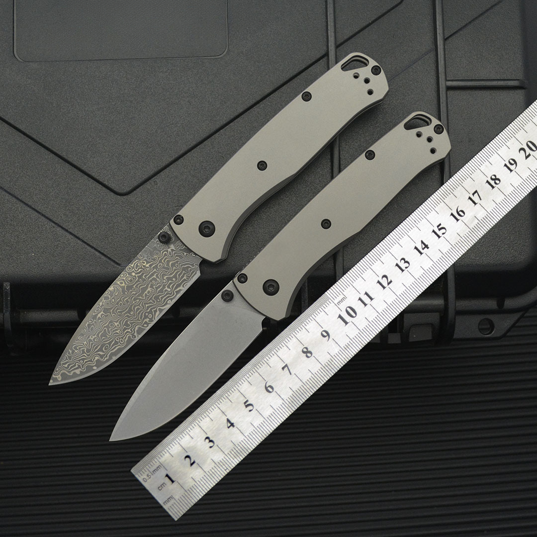 BM Mini 535-TI Damascus Titanium alloy Handles Bugout Folding Knife Outdoor camping hunting pocket EDC utility KNIVES
