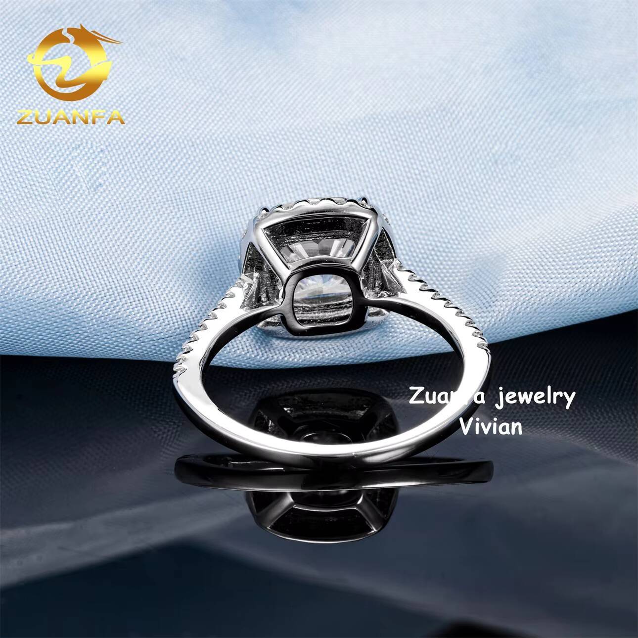 Sterling Silver 925 VVS Moissanite Diamond Fine Jewelry Luxury Iced Out Iced Out Women Moissanite Wedding Rings