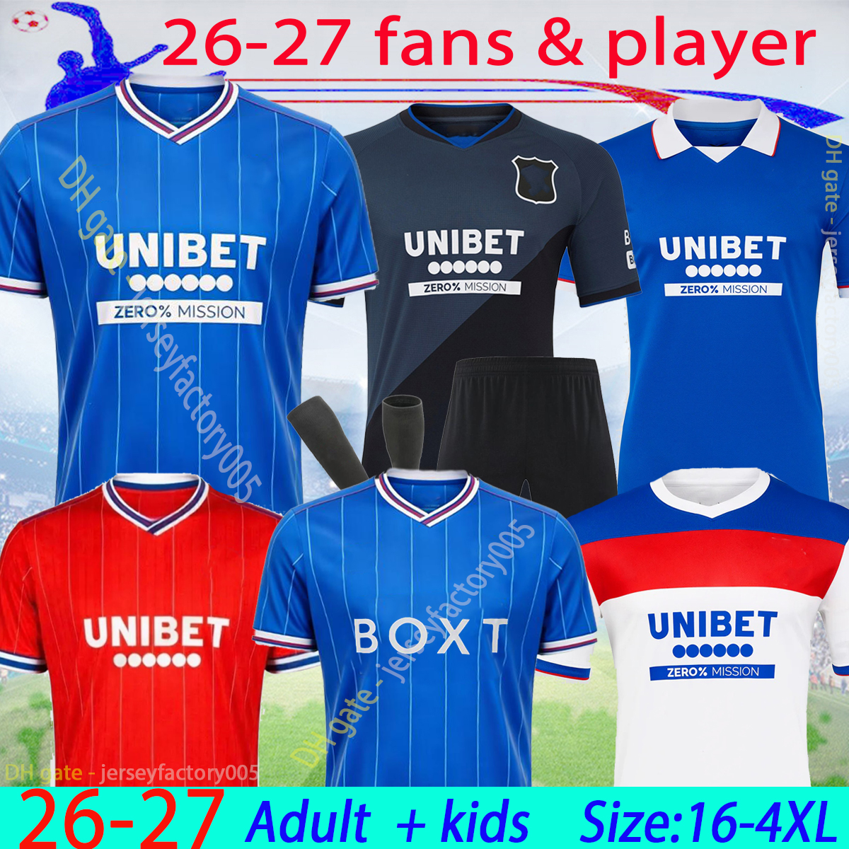 26 27 Glasgow RangerSs fc Soccer Jerseys 2026 home shirt away COLAK ROOFE LUNDSTRAM HAGI BARKER MORELOS TAVERNIER KENT TILLMAN 3RD Football man kids kit size 16-4XL