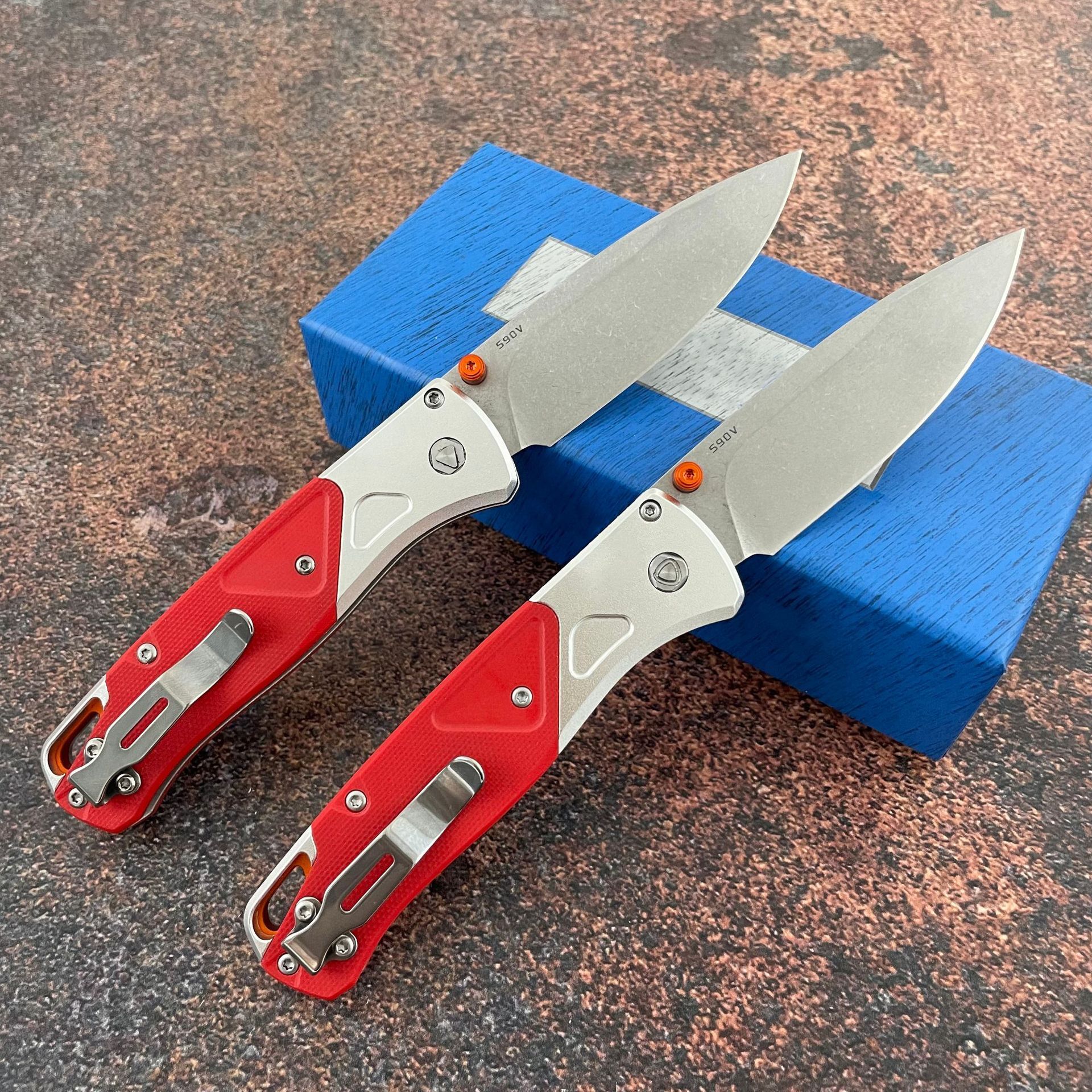 BM 535-09 Bugout AXIS Folding Knife Stonewashed Drop Point Blade Gray Aluminum Handles with G10 Outdoor EDC Tools Pocket Knives
