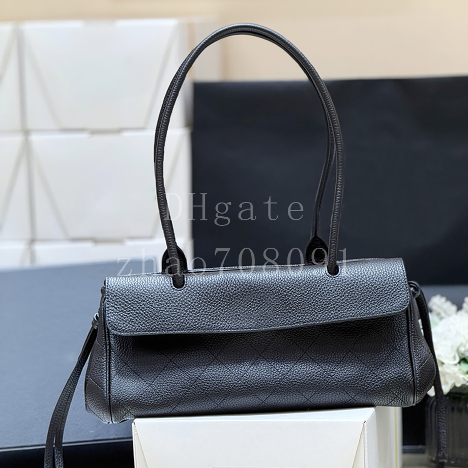 Grained Calfskin Small Shopping Bag 30.5cm Designer Bowling Bag Luxury Handbag Diamond quality With box 26SAS6288