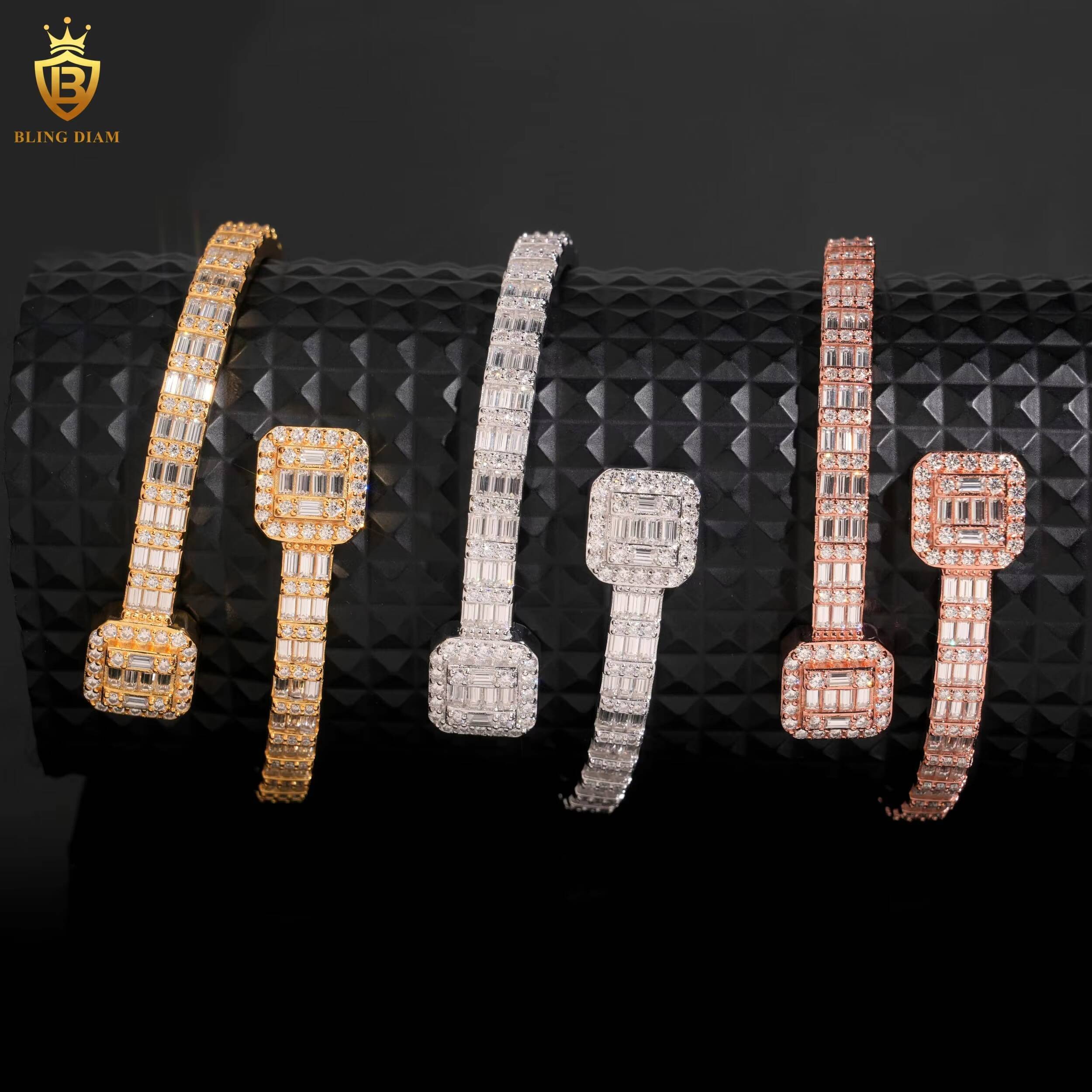 High Quality Fashion 57mm Pass Diamond Tester VVS Moissanite Hip Hop Lced Out Chain 925 Silver Cuban Link Chain Bracelet