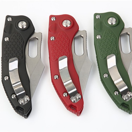 Folding knife D2 blade, nylon fiberglass handle outdoor EDC tool