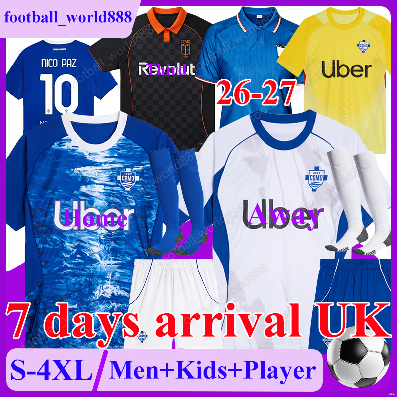 4XL maglia Como 1907 25 26 Soccer Jerseys 3rd DOUVIKAS NICO PAZ 2025 Football Shirts ADDAI JESUS.R PERRONE football kits BATURINA DA CUNHA KEMPF Men Kids Kit Socks Sets