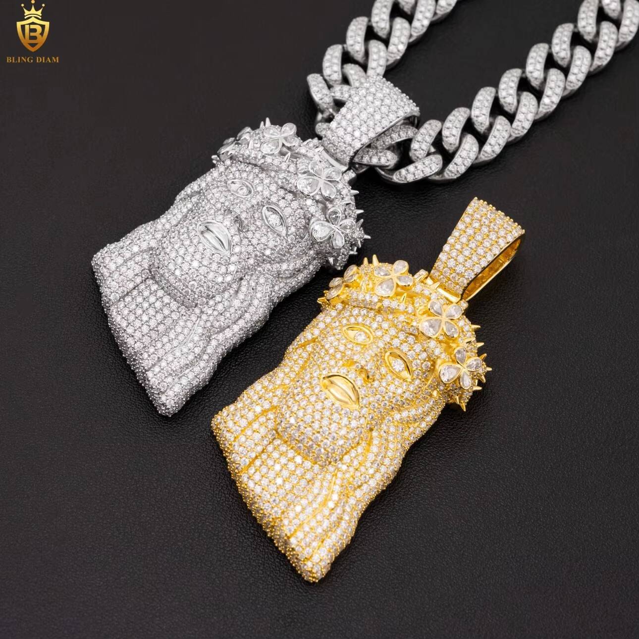 Hip Hop Fashion Iced Out VVS Moissanite Diamond Fine Jewelry Sterling Silver 925 Fine Jewelry Luxury Custom Jewelry Pendant