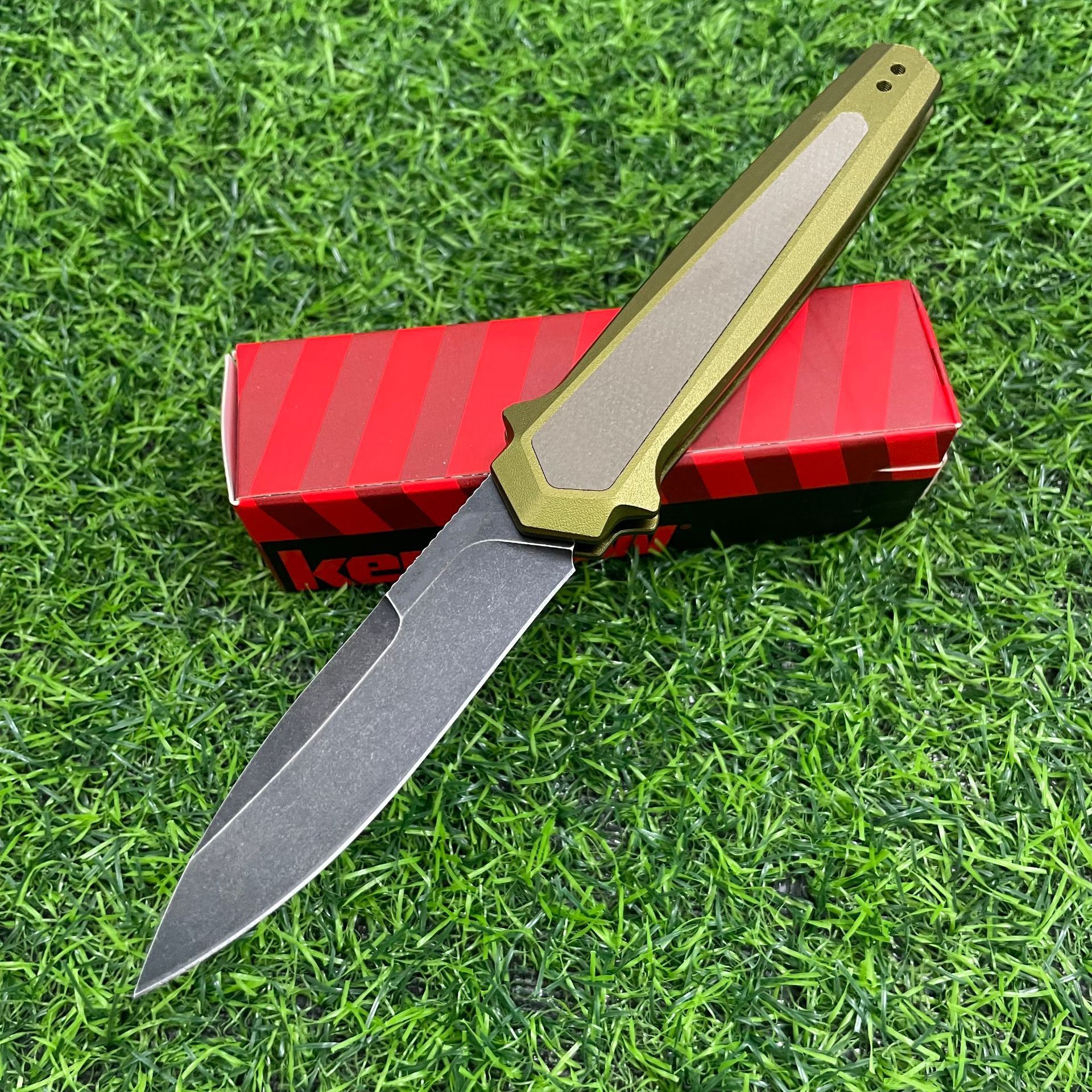 KS7950 outdoor folding knife D2 steel camping hunting survival knife aluminum handle EDC utility tool