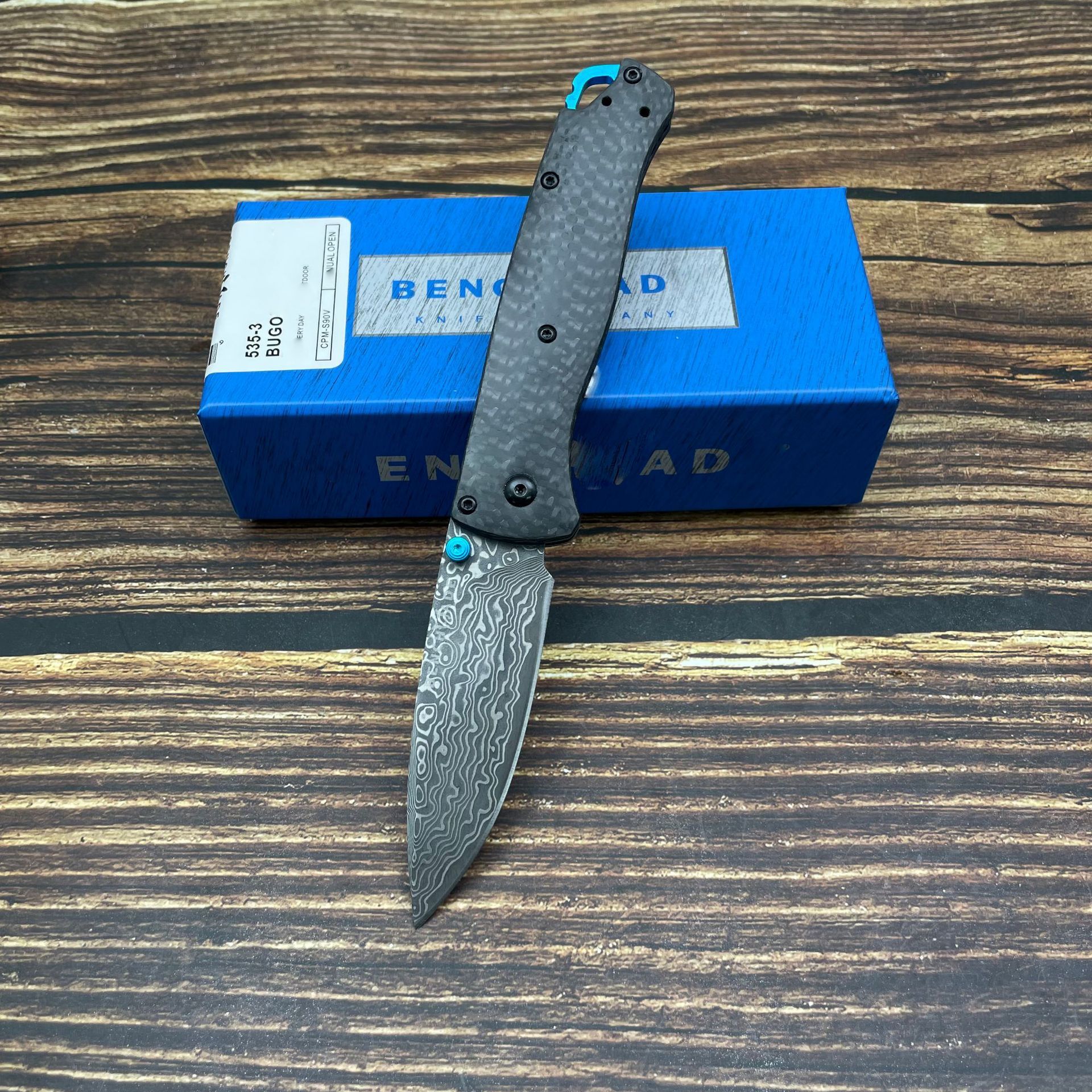 BM 535 Folding Knife Damascus steel Blade Carbon Fiber Handles Sharp Field Hunting Knife Survival Tactical Tool with Pocket Clip