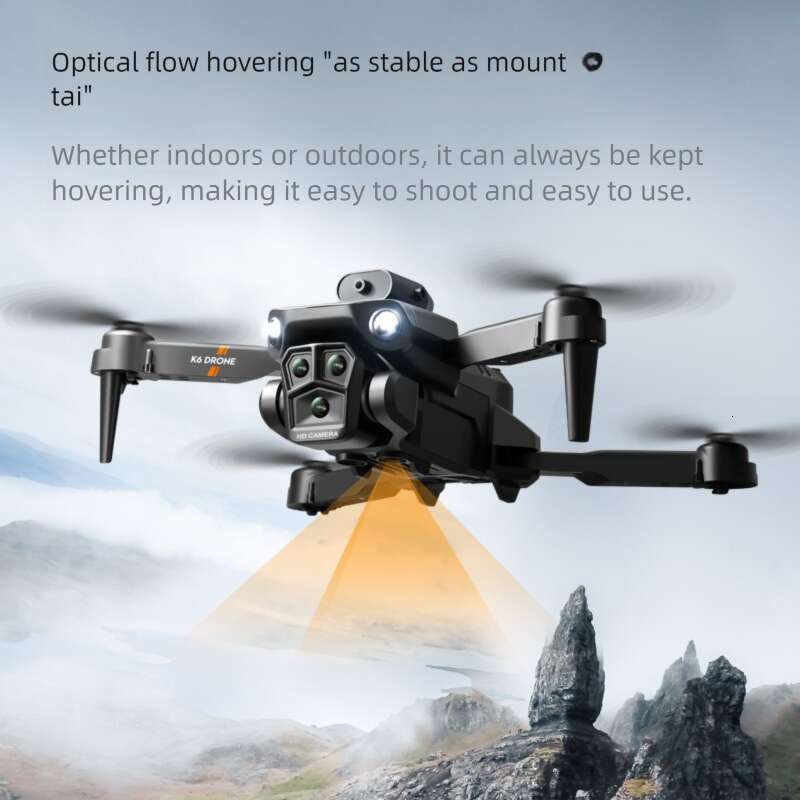 K6 MAX Foldable RC Drone, Triple Lens HD Aerial Quadcopter, Smart Obstacle Avoidance, Vertical Shooting Design, Portable Outdoor Flying Toy CKS
