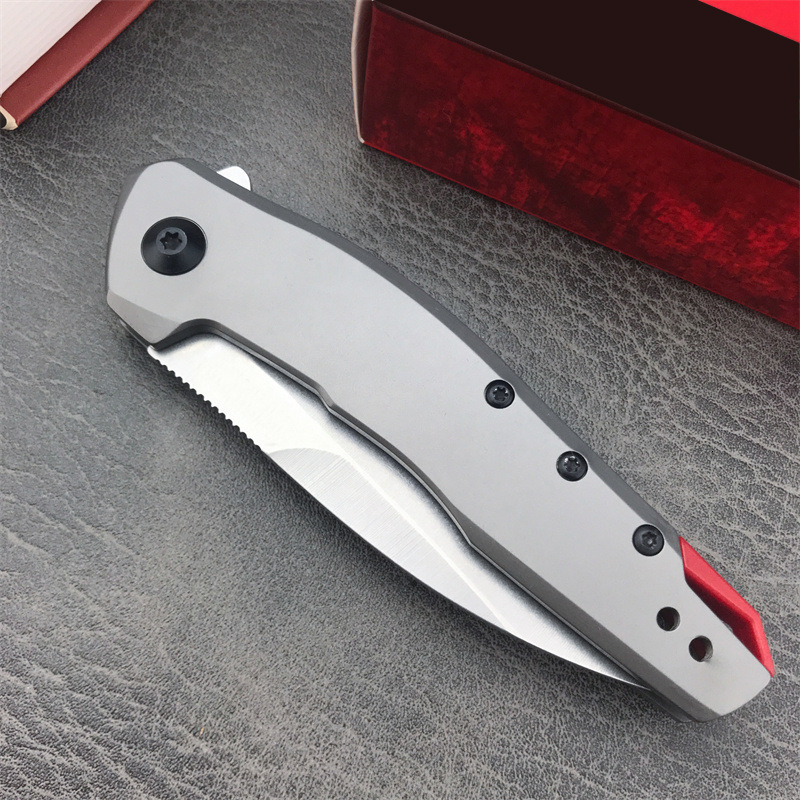 KS 1415 Stainless Steel Anti-Slip Folding Knife 8Cr13Mov Blade 420 Steel Handle Portable EDC Multi-Functional Tool Men's Gift