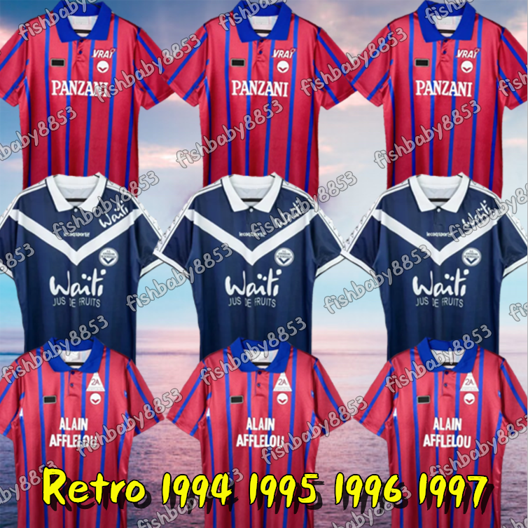 Retro 94 95 96 97 Girondins de Bordeaux Soccer Jerseys ZIDANE Dugarry BRIAND OUDIN S.KALU T.BASIC top quality vintage classic 1994 1995 1996 1997 mens football shirts