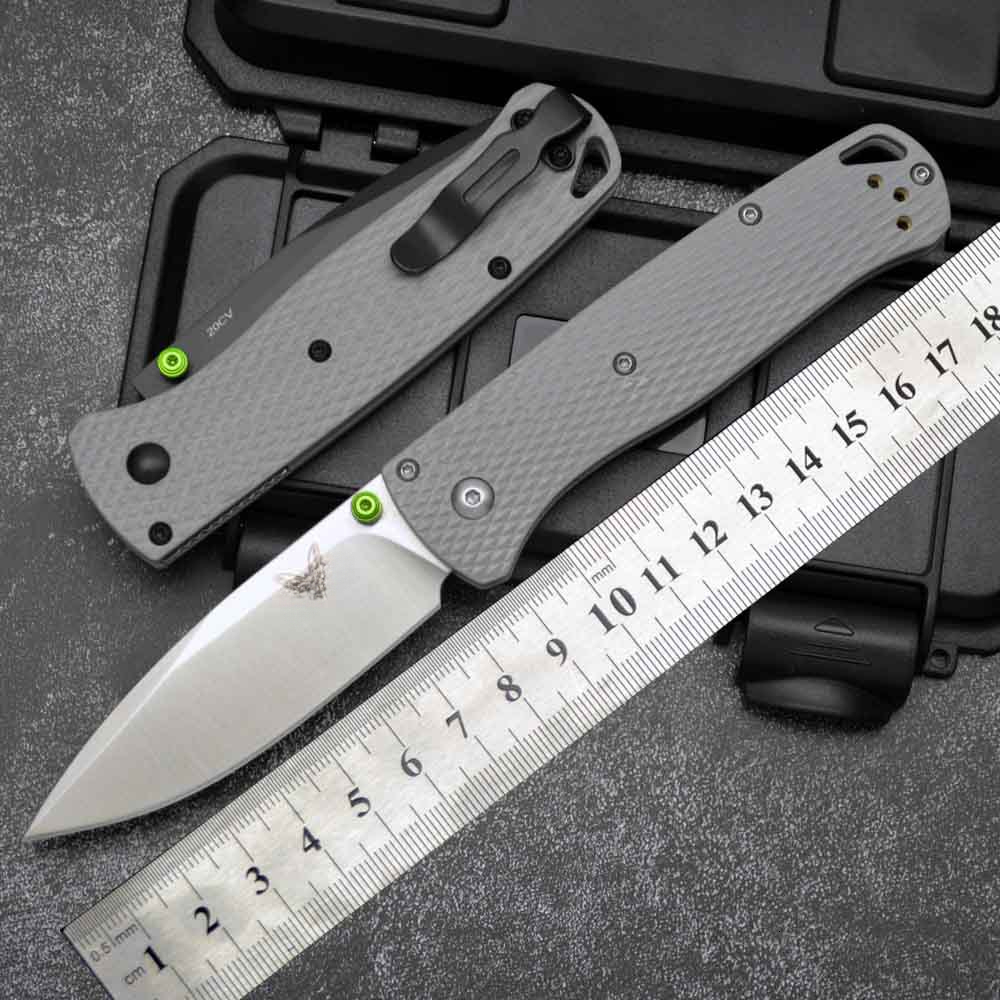 535 Mini Camping Folding Knife, D2 Steel Blade, G10 Textured Handle, Fruit Knife with Pocket Clip, Outdoor Hiking Hunting EDC Tool