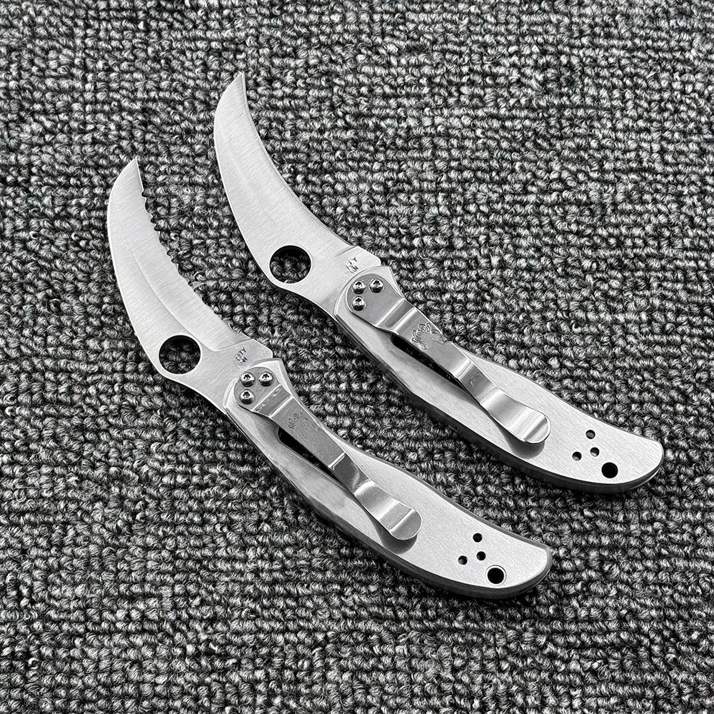 C08 steel handle folding knife, high hardness, outdoor camping wilderness survival multi-functional pocket tool knife