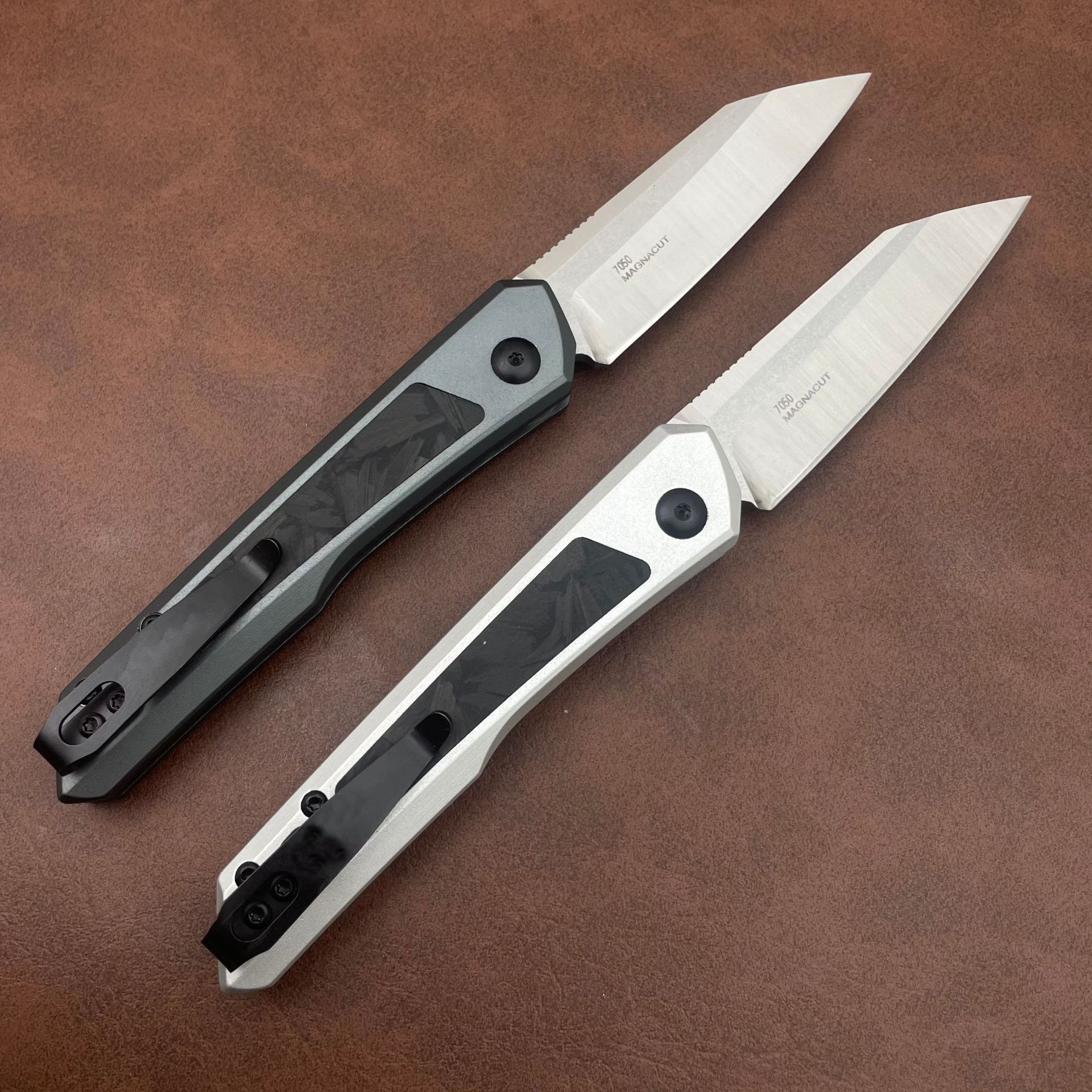 KS 7050 High-Quality Pocket Knife CPM154 Blade T6 Aluminum Frame Embedded with Carbon Fiber Handle Sharp for Outdoor Camping Use