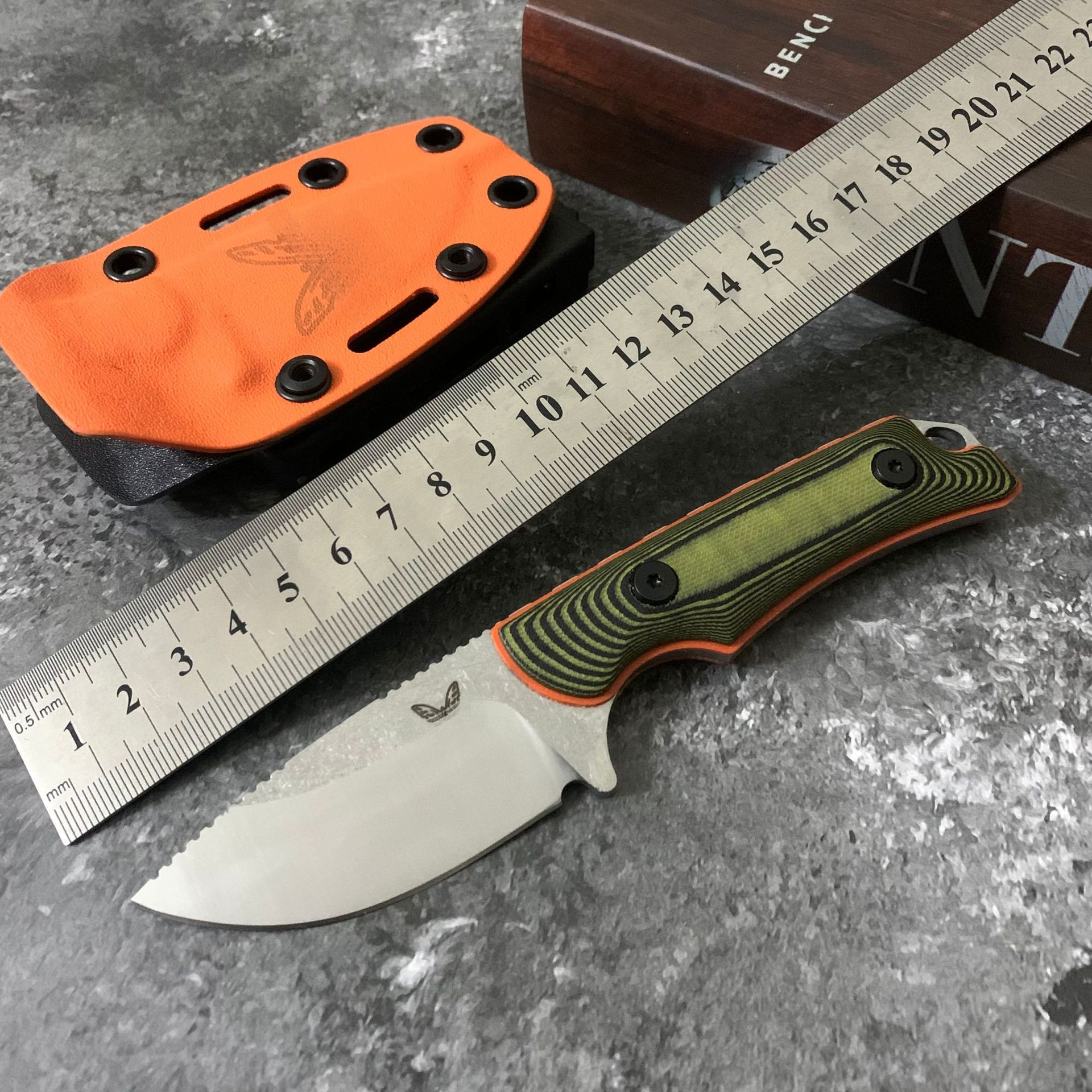 BM 15017 Fixed Blade Knife D2 Blade Drop Point G10 Handle Self-defense Outdoor Tactical Camping EDC Tool with K Sheath