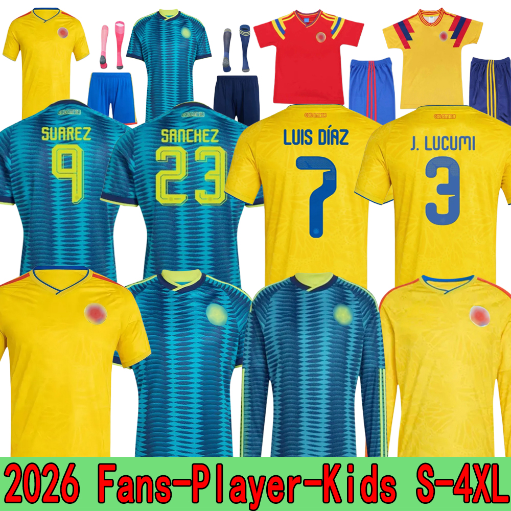 2025 2026 colombia Centenary soccer jersey 100-years anniversary 24 25 26 james L.DIAZ J.LERMA Copa America Home away men kids kit Football uniform fans version TOPS