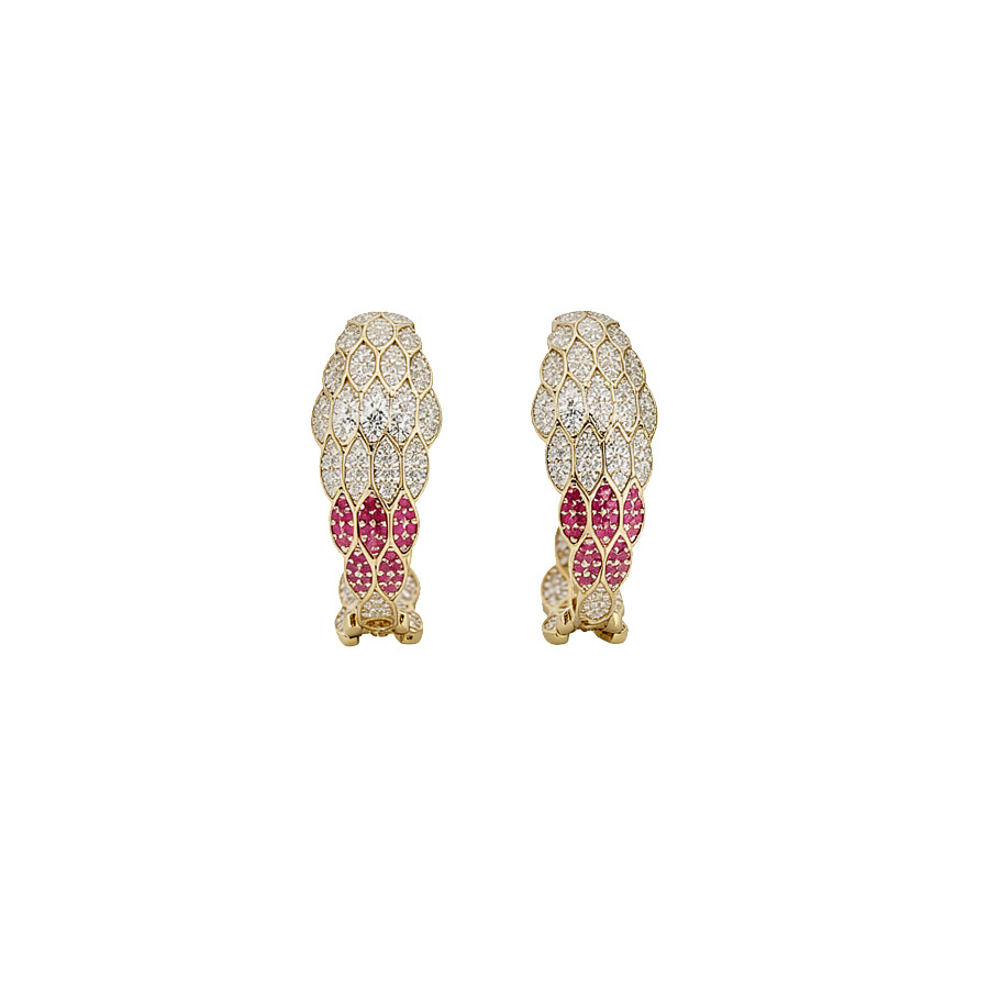 European and American fashion full-diamond niche high-end micro-inlaid zirconia earrings, retro trendy light luxury style silver needle earrings - view 9