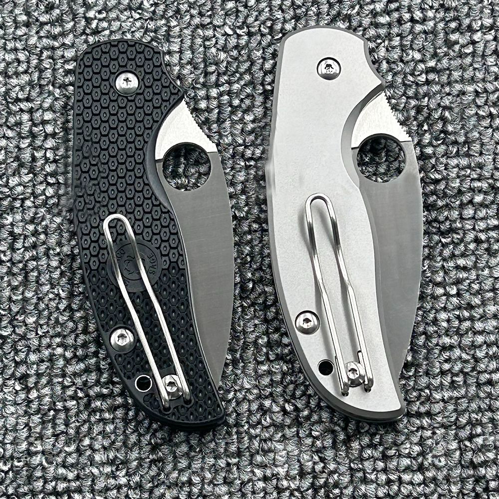 C123 Nylon Handle/Titanium Alloy Handle Folding High Hardness Outdoor Camping Wilderness Survival Tool Knife