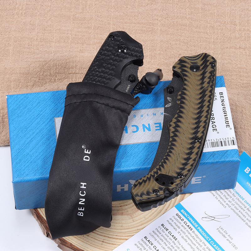 BM Mini Bedlam 865 Tactical Folding Claw Knife D2 Blade G10 Handle Portable Outdoor Utility Knife with Hunting Function