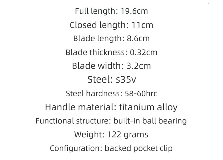 C122 Titanium Alloy Handle Bearing Outdoor Folding Camping Sharp Pocket Portable Tactical Tool Knife
