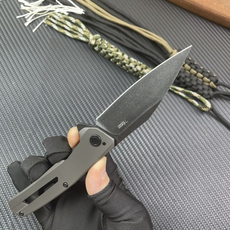 1404 Assisted Flipper Folding Pocket Knife 420 Stainless Steel Handle D2 Steel Blade Outdoor Camping Hunting EDC Tools