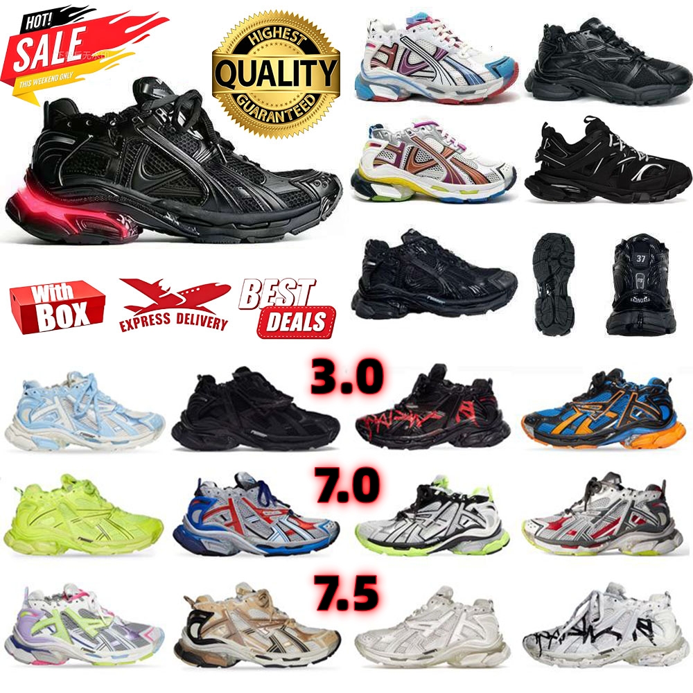 Designer Brand Sneakers Track Runner 7.0 7.5 Led 3.0 Men Women Runner trainers Paris All Black White Blue Grey Multicolor Tracks Plateform Shoes 3xl Tennis Shoes 36-45