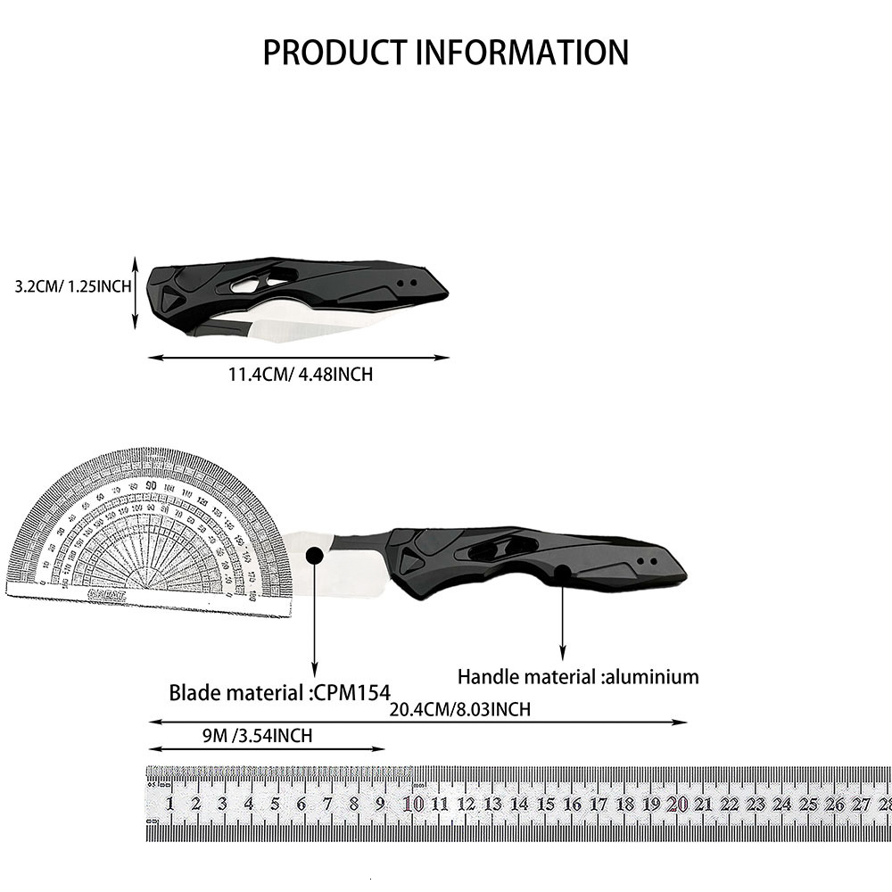 KS7650 Aluminum Knife Outdoor EDC Tool Folding Pocket Knife Hunting Camping Self-Defense Survival knife, Jungle tactical knife