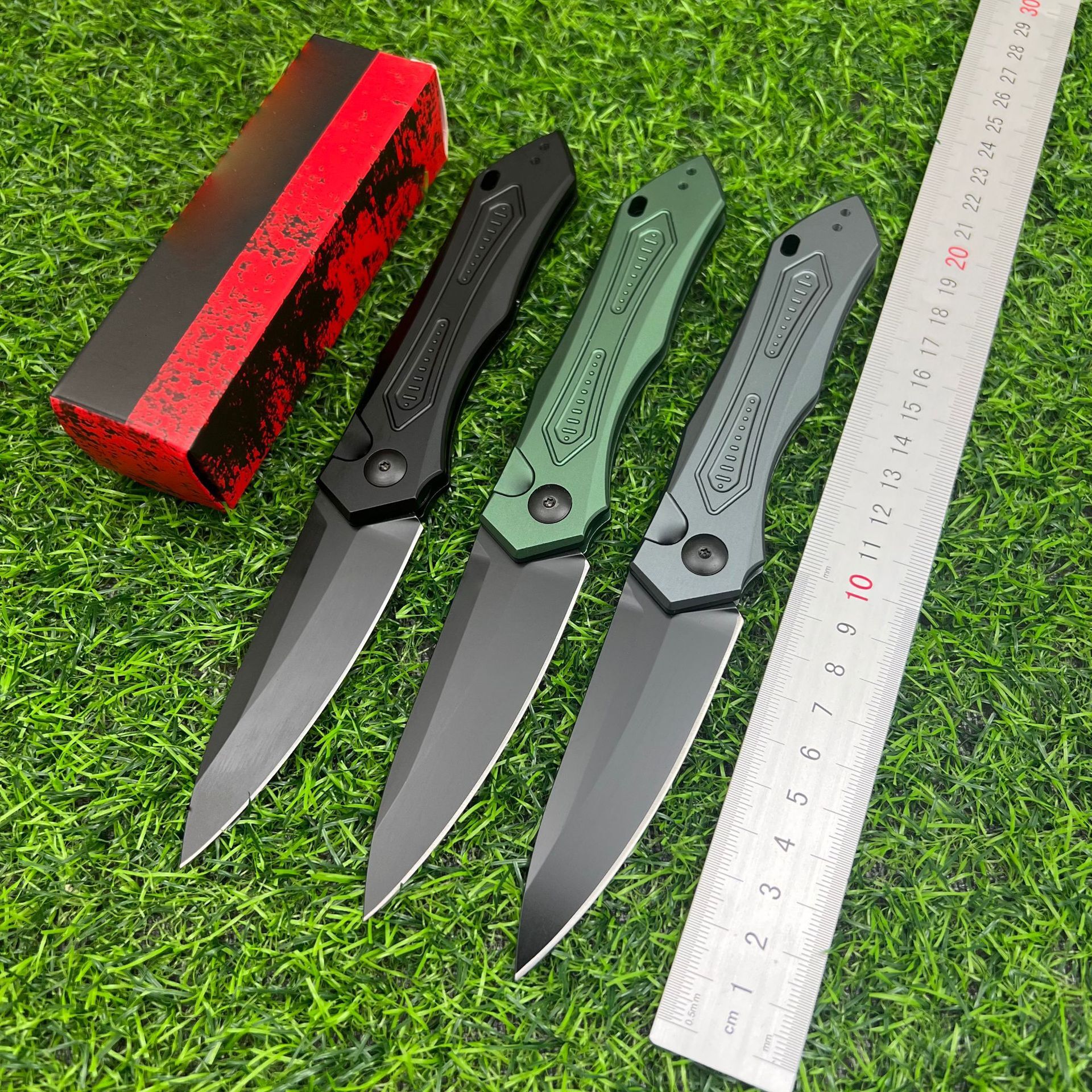 KS 7800 Blk Launch 6 Pocket Knife 3.75" Blade CPM154 Steel Treated Aluminum Handle Outdoor Tactical EDC Hunting Knife Men's Gift