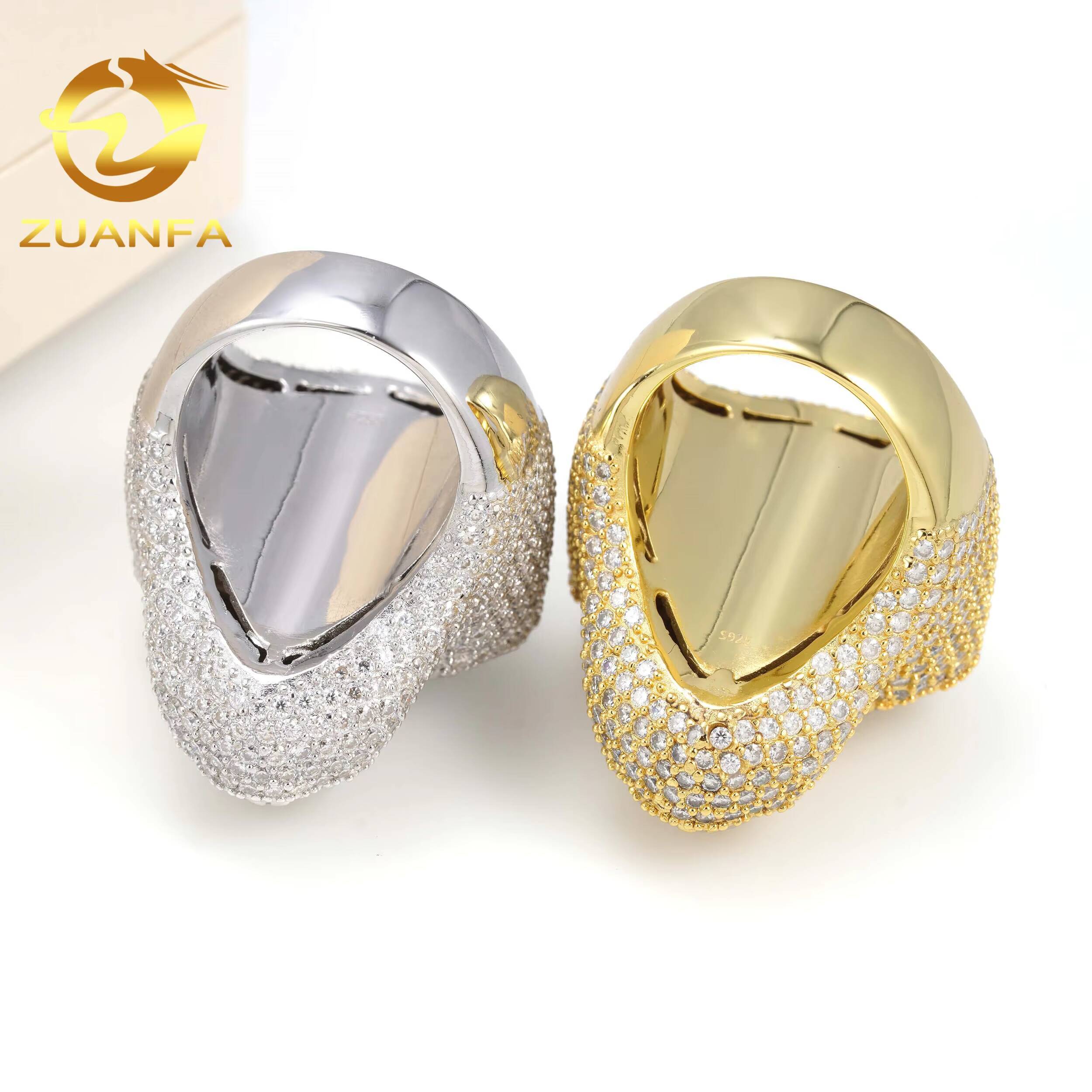 Factory Price 925 Silver Top Quality Moissante Diamond Cross Iced Out Mens Hip Hop Rings