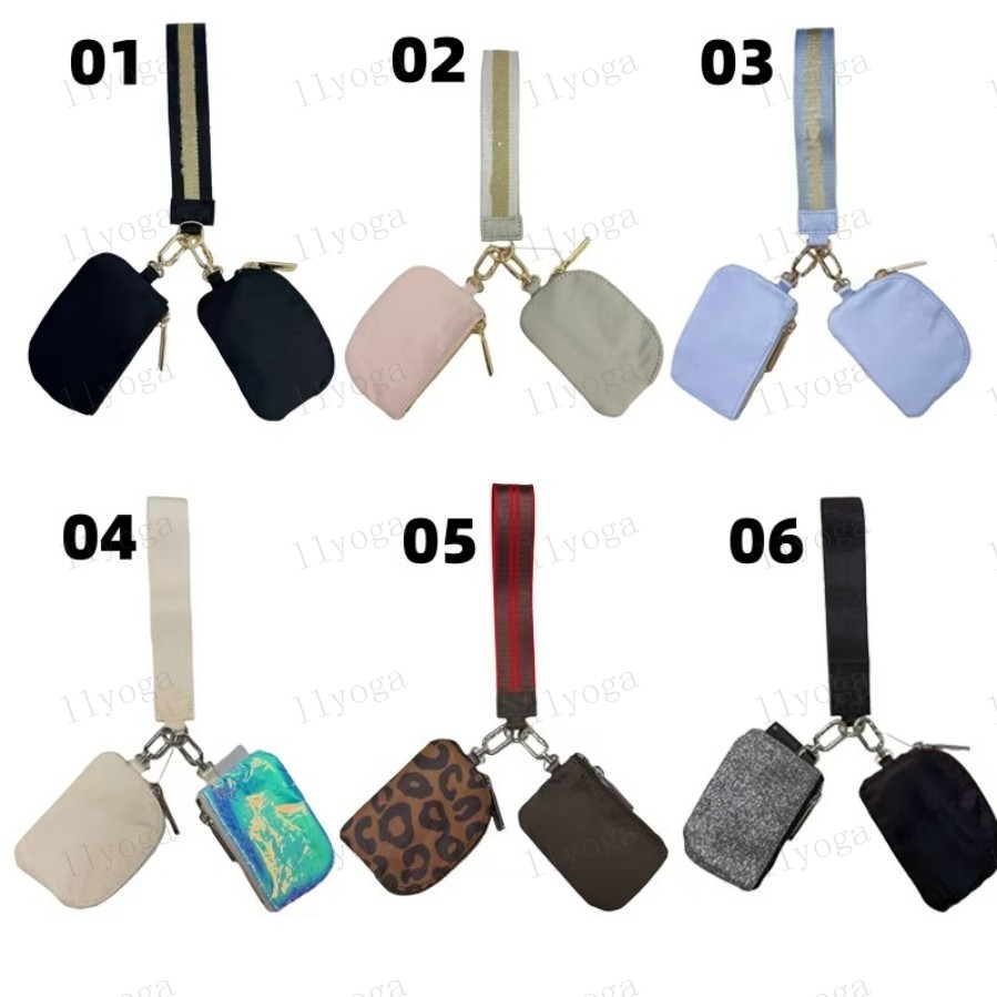 Yoga wristlet clutch bag keychain wallet yoga bag gym bag mini Designer purse with detachable zipper wrap around wrist guard wallet portable coin bag pink pocket bag
