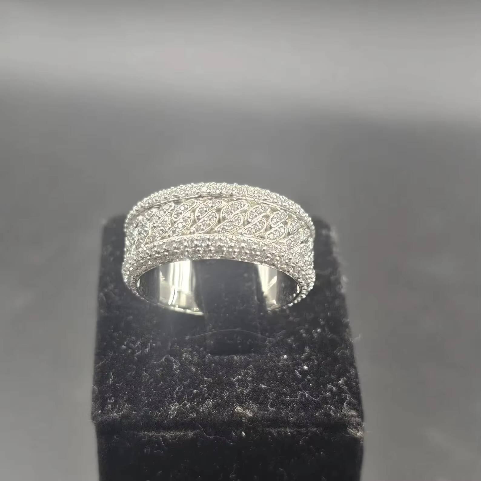 Premium Quality 925 Silver Moissanite Hip Hop Ring with Prong Setting for Men Everyday Wear Special Occasions Best Price