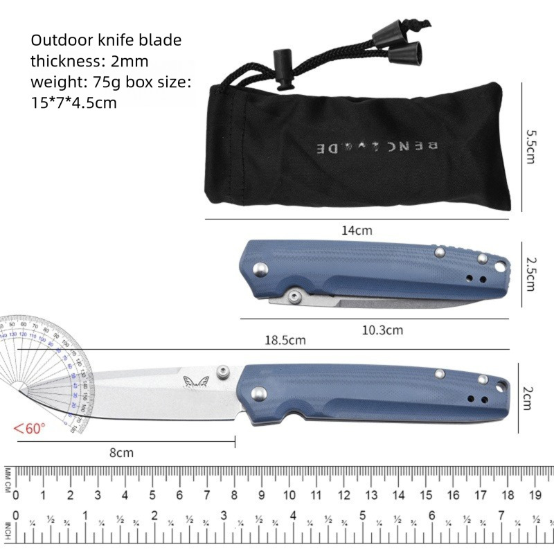 BM485 Folding Pocket Knife Outdoor Multitool Camping Fishing Cutting Portable Drop Point Blade Survival Manual Open Knives