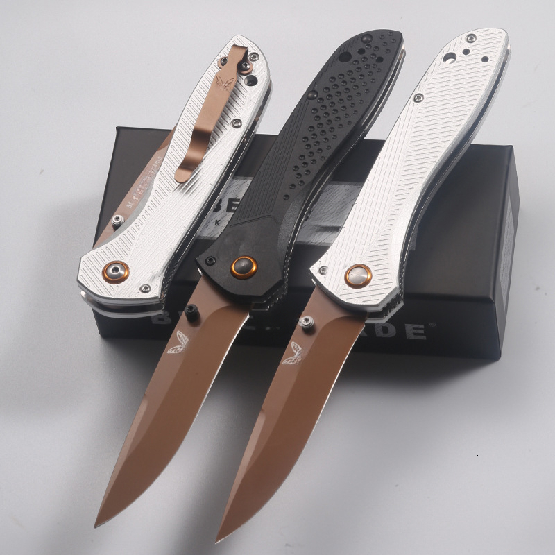 BM 710FE D2 Blade Aluminum Handles Pocket Folding Knife EDC Outdoor Camping Tool Self Defense Hunting Tactical Knife