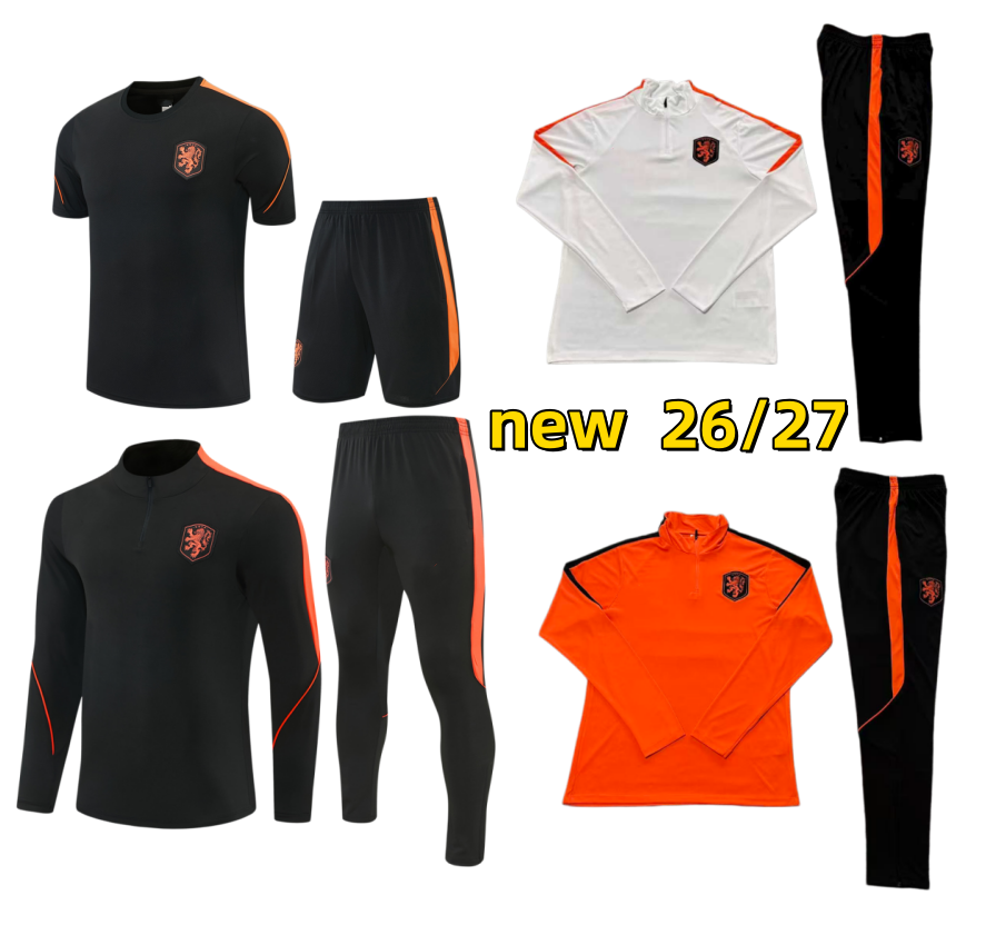 2026 Netherlands BERGKAMP Football tracksuits soccer tracksuit Training Suit MEN Kids kit 26 27 Holland Sportswear