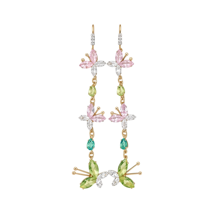 French-style crystal tassel with diamonds, European and American exaggerated design earrings, niche fashion earrings - view 9