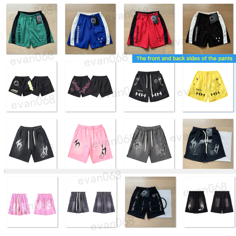 High quality designer graphic shirt Mens designer with womens wash street loose neck Washed style High Street shorts men running shorts Colored men Designer shorts