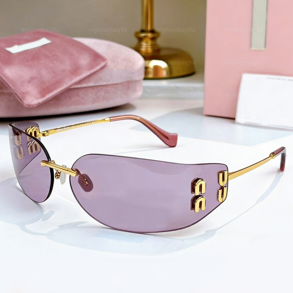 Designer Sunglasses For Women Men Rimless Curved Mirror Glasses mm A51S Y2K Vintage Shades Eyewear UV400 Protection With Box Case