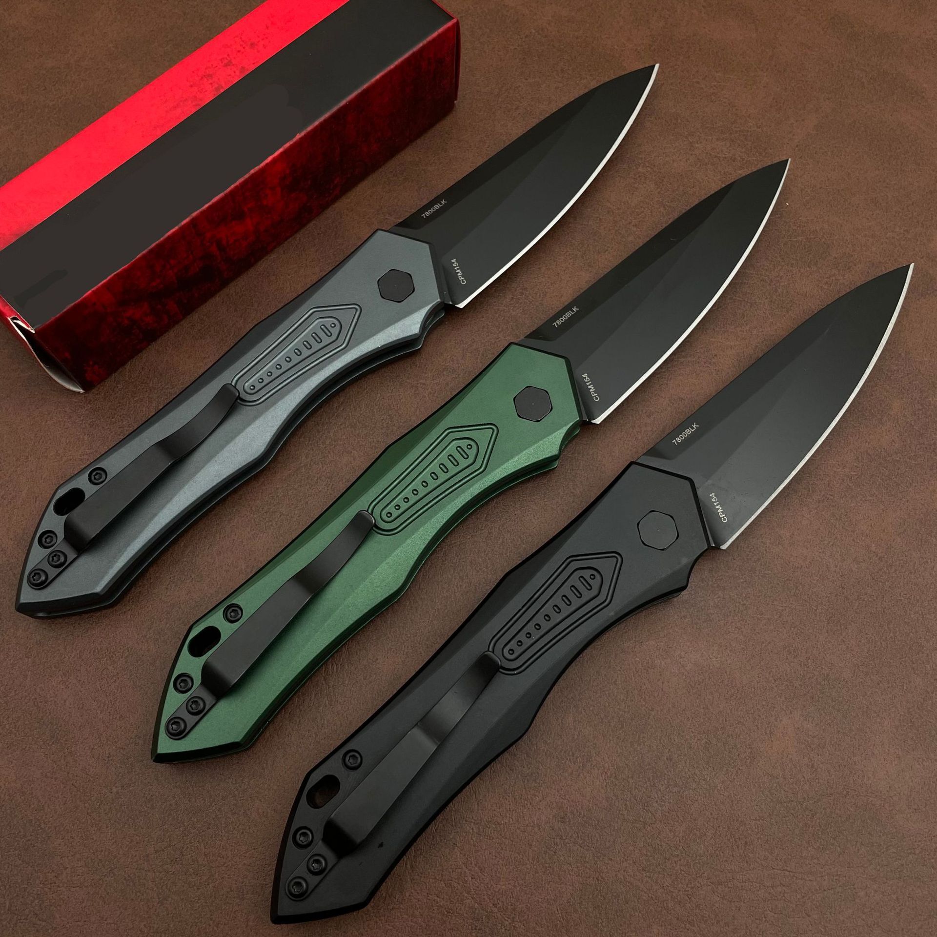 KS 7800 Pocket Knife 3.75" Blade CPM154 Steel Treated Aluminum Handle Outdoor Tactical EDC Hunting Knife Men's Gift