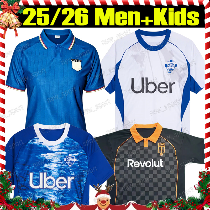 26/27 como soccer jerseys DOUVIKAS NICO PAZ DA CUNHA MORATA KUHN CUTRONE GABRIELLONI S.ROBERTO 2025 2026 home away maillot de foot Men kids kit socks Football Shirts