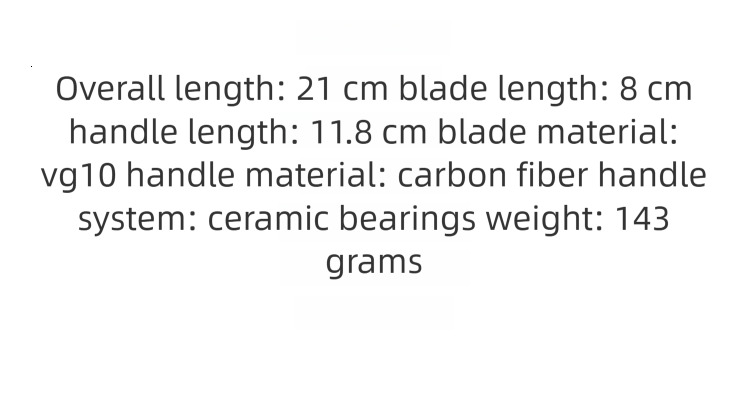 C229 Ceramic Bearing/Carbon Fiber Handle VG10 Blade Folding Outdoor Camping Hunting Tool Knife