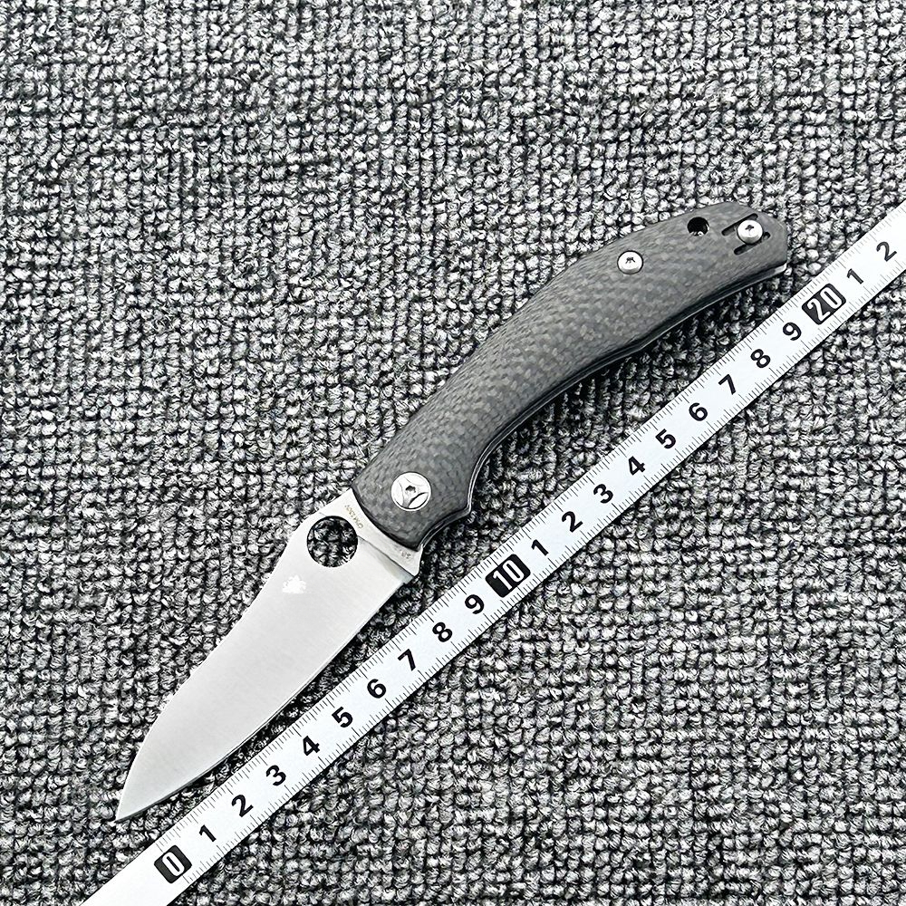 C241 Carbon Fiber Handle Folding High Hardness Outdoor Camping Wilderness Survival Pocket Tool Knife