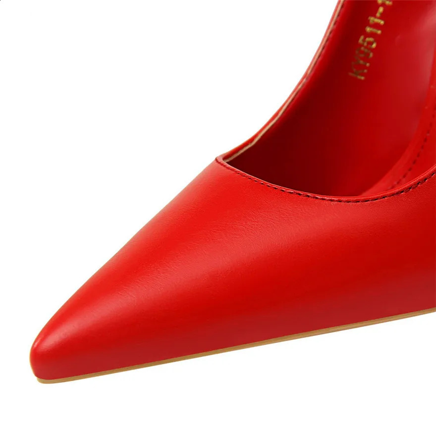 Soft Leather Concise High Heels 75105cm Shoes Fashion Women Pumps Pointed Toe Slip On Candy Colors Office Woman Wedding Shoes 260625 - view 6
