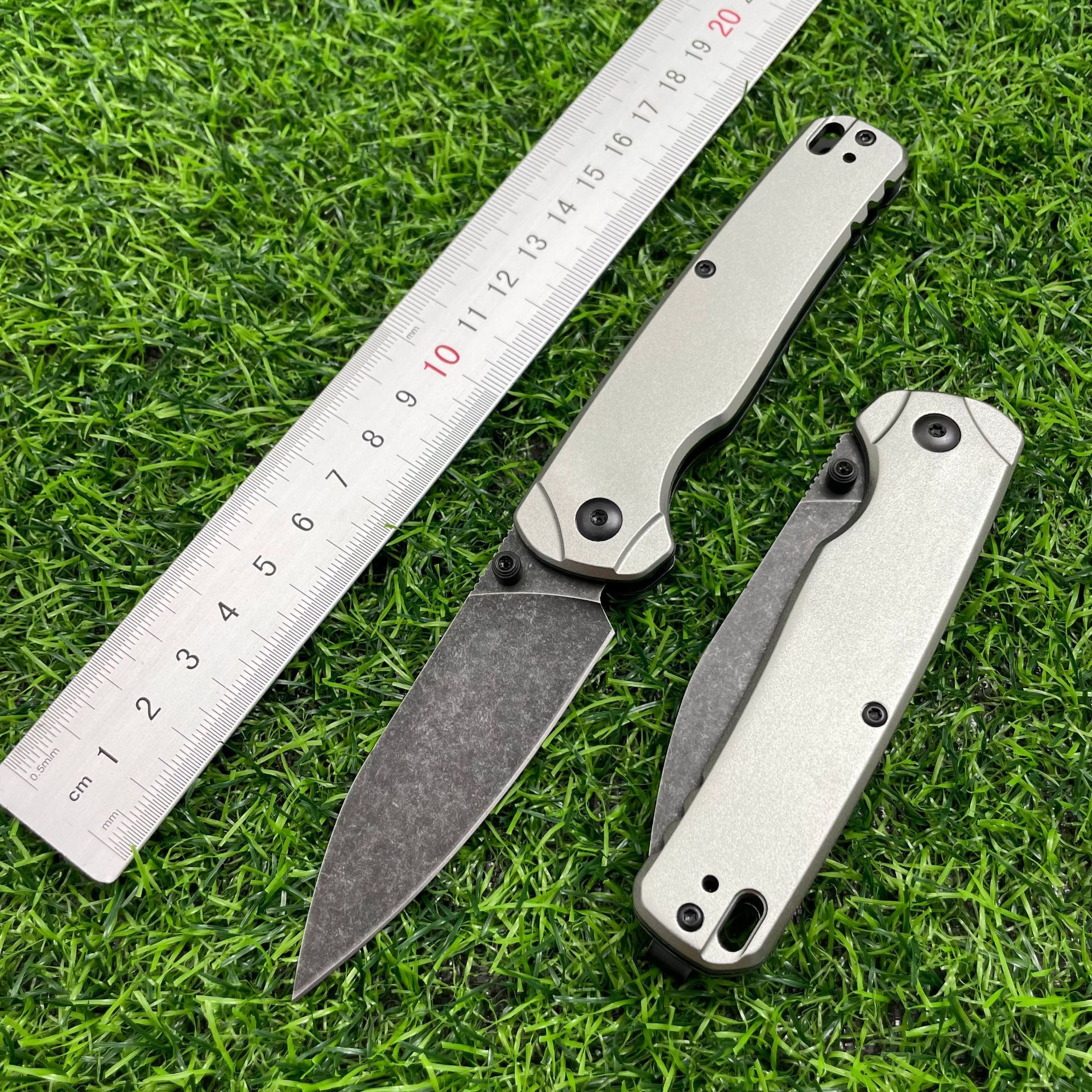 KS 6105 Folding Knife D2 Blade Anodized Aluminum Handles Outdoor Camping Survival Knife