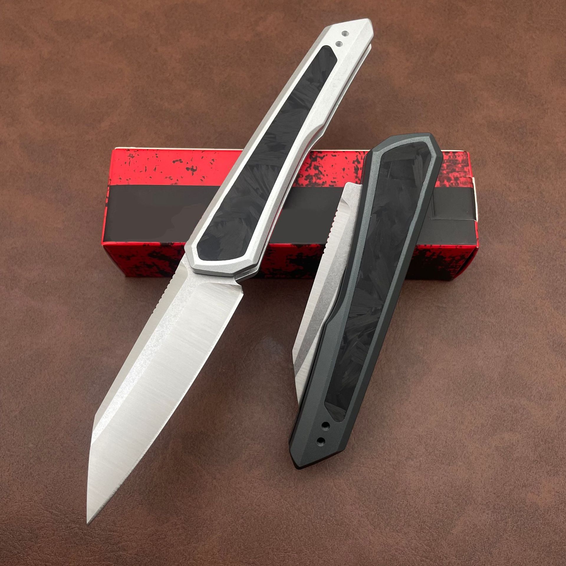 KS 7050 High-Quality Pocket Knife CPM154 Blade T6 Aluminum Frame Embedded with Carbon Fiber Handle Sharp for Outdoor Camping Use