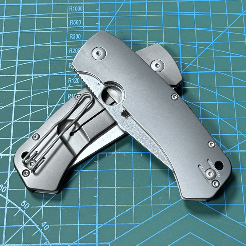 C186 Pocket Folding Knife Real Blade Titanium Alloy Handle Ceramic Bearing Camping Outdoor EDC Utility Knife